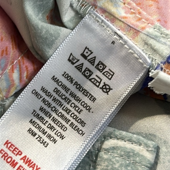 Isaac Mizrahi Sleepwear 2pc Tropical Floral Short Sleeve Pajamas Pj’s Set Sz L - Picture 10 of 13